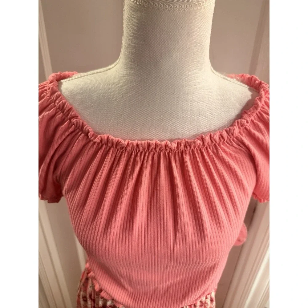 Paisley Lane Girls 2 Piece Set Pink‎ Shirt Floral Print Skirt Size 12 NWT